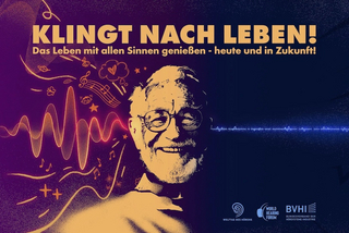 Mehr Bewusstsein für Hörgesundheit - nicht nur am Welttag des Hörens Motiv zum Welttag des Hörens mit männlichem Gesicht und Claim: Klingt nach Leben!