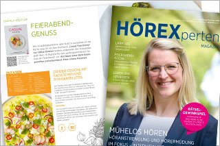 Titelbild HÖREXperten Magazin und Innenansicht von Rezeptseite